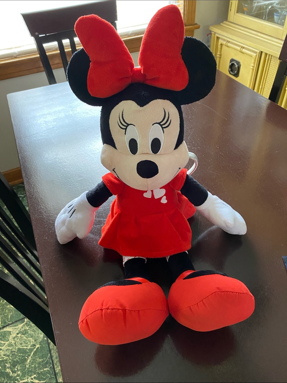Disney Minnie Mouse Plush in Red Dress and Bow with Black Body